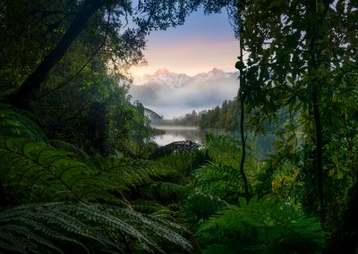 Sunrise, Mount Cook and Mount Tasman