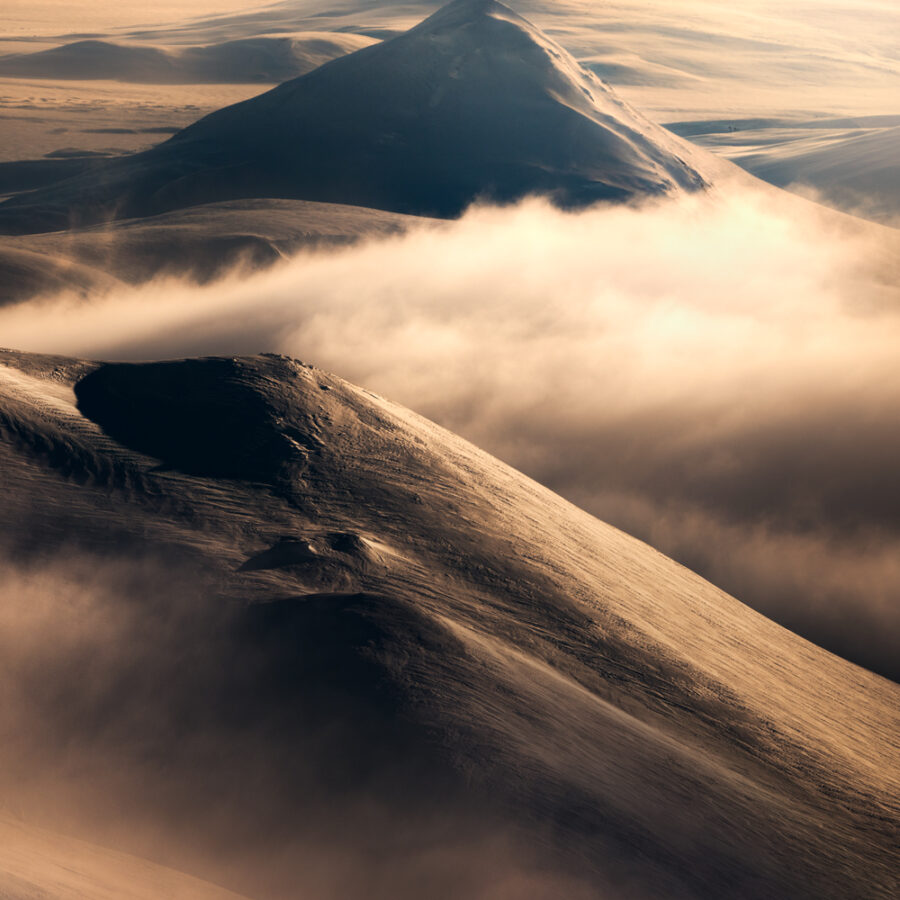 Snow capped mountains at dawn, Iceland