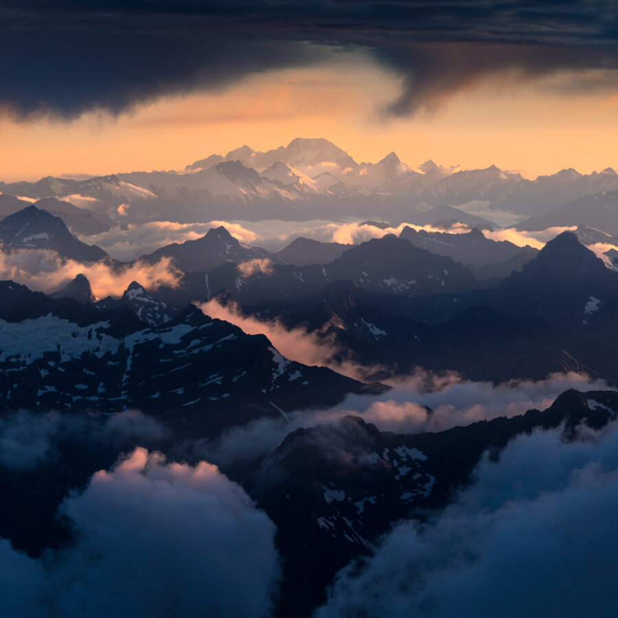 Above the Southern Alps of New Zealand