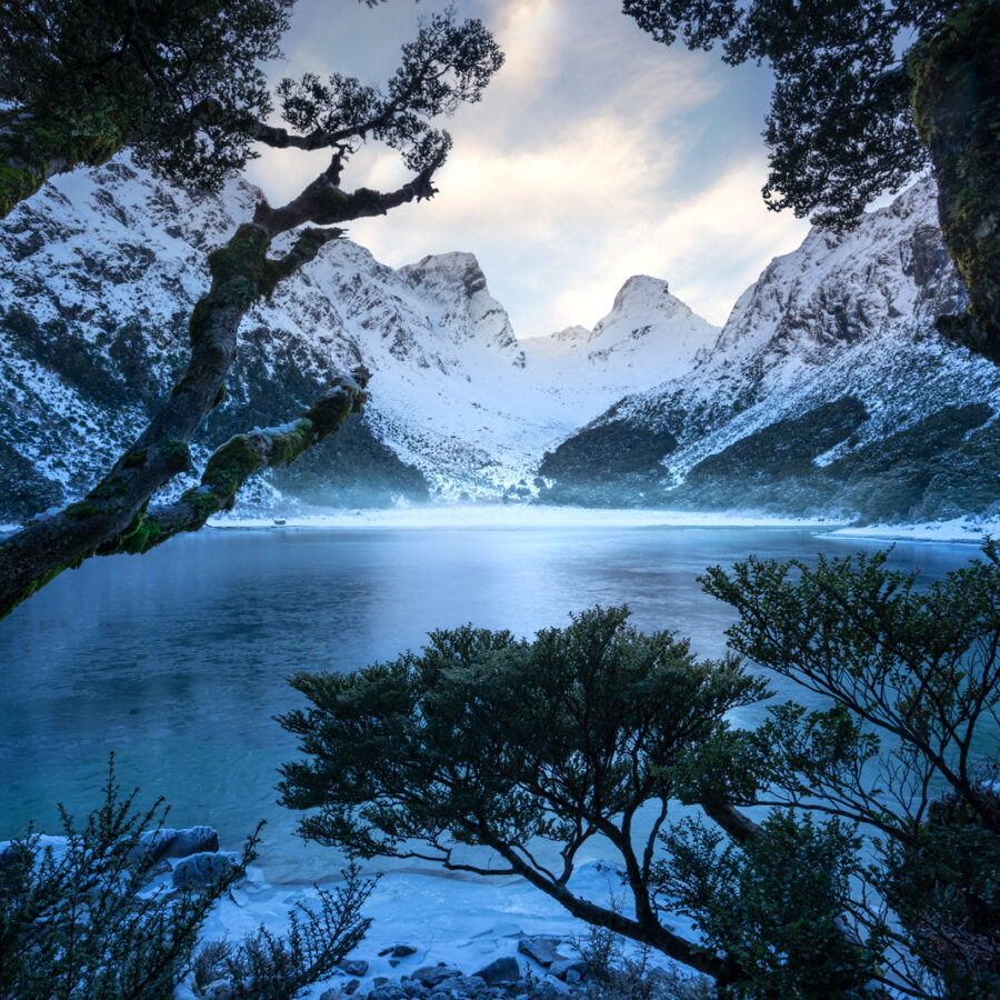 Winter in the Fiordland mountains