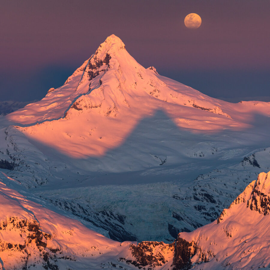 Mount Aspiring Full Moon Rise, Copyright William Patino