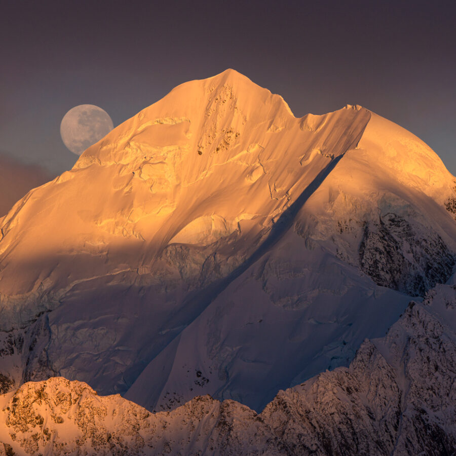 Mount Tasman, Full Moon, Copyright William Patino, New Zealand Landscape Photographer