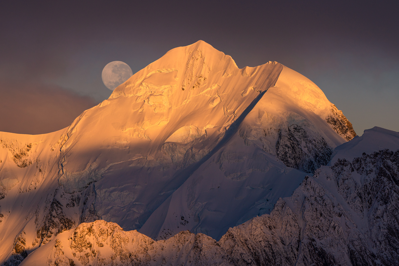 Mount Tasman, Full Moon, Copyright William Patino, New Zealand Landscape Photographer