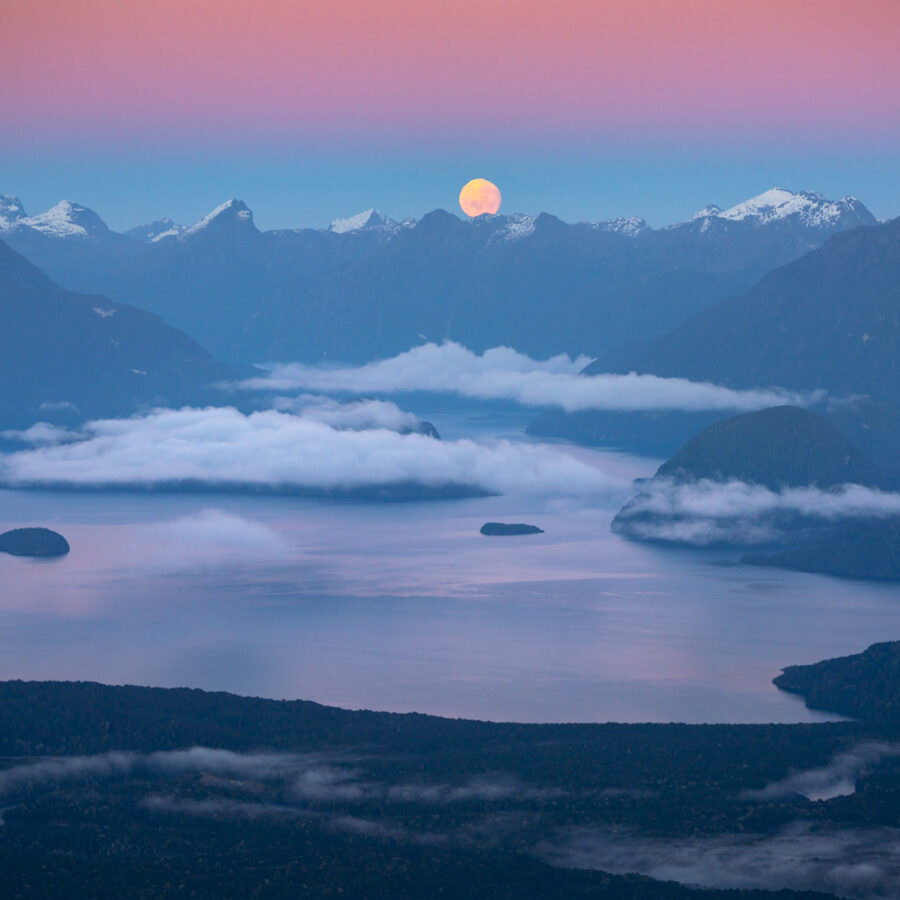 Manapouri moon. Copyright William Patino New Zealand Photographer