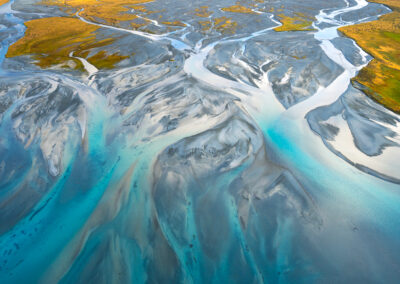 Glacial Blue River Braids New Zealand